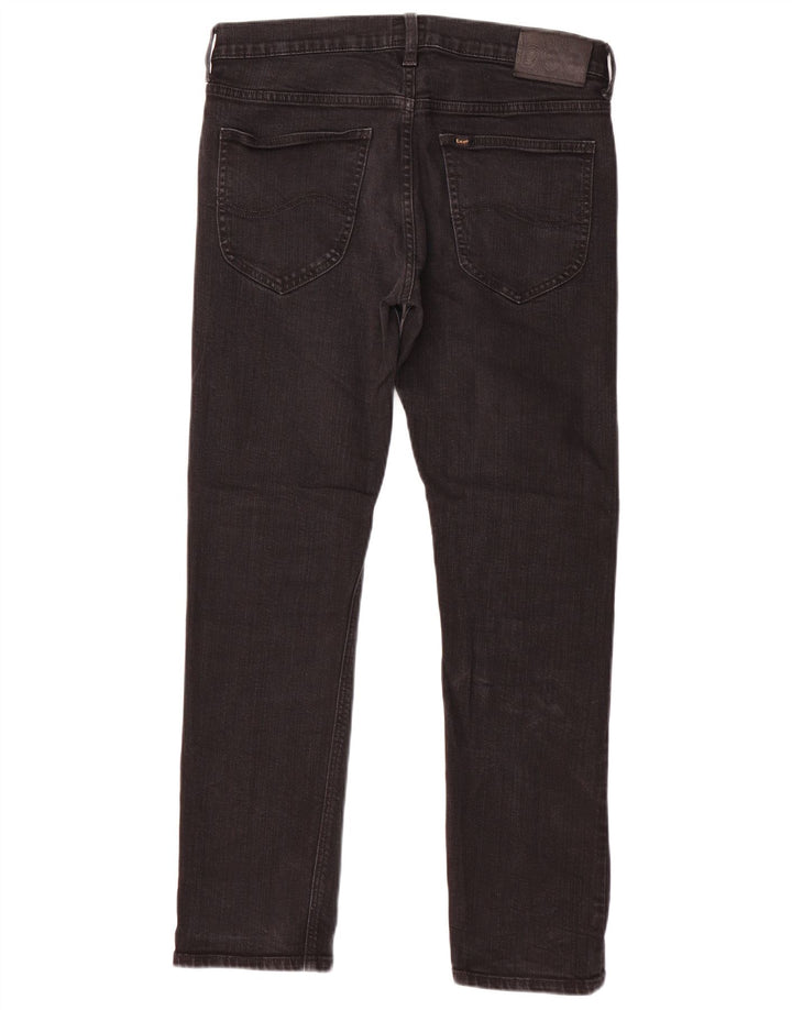 LEE Womens Daren Zip Fly Straight Jeans W31 L30 Black Cotton