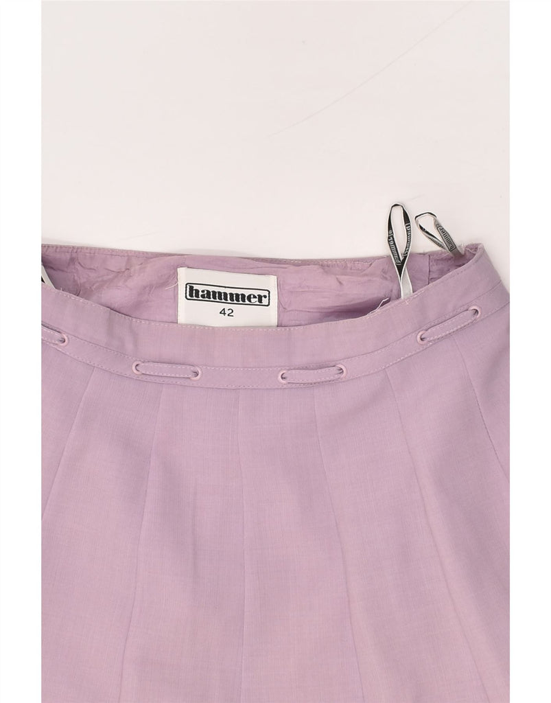 HAMMER Womens A-Line Skirt IT 42 Medium W30 Purple Acetate | Vintage Hammer | Thrift | Second-Hand Hammer | Used Clothing | Messina Hembry 