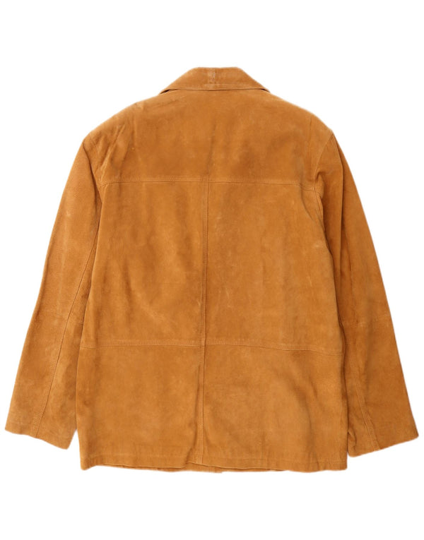 Henry Morell Mens Suede Jacket IT 48 Medium Brown Leather