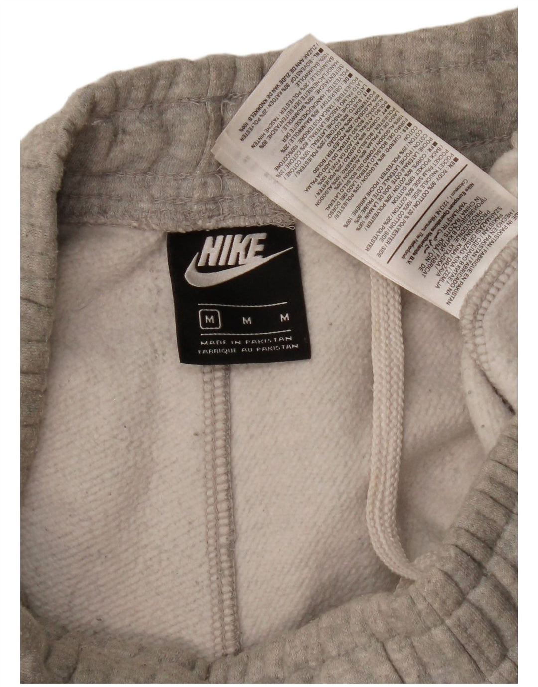 Nike Womens Graphic Tracksuit Trousers Joggers UK 12 Medium Grey Cotton