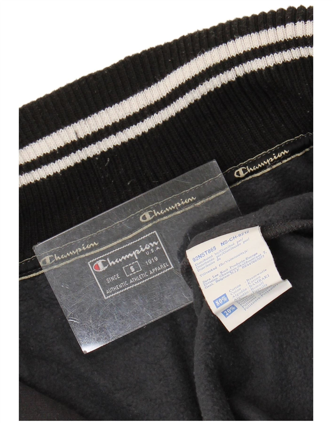 Champion Mens Zip Neck Sweatshirt Jumper Small Grey Cotton