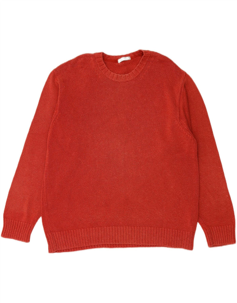 MARKS & SPENCER Mens Crew Neck Jumper Sweater XL Red Cotton Vintage Marks & Spencer and Second-Hand Marks & Spencer from Messina Hembry 