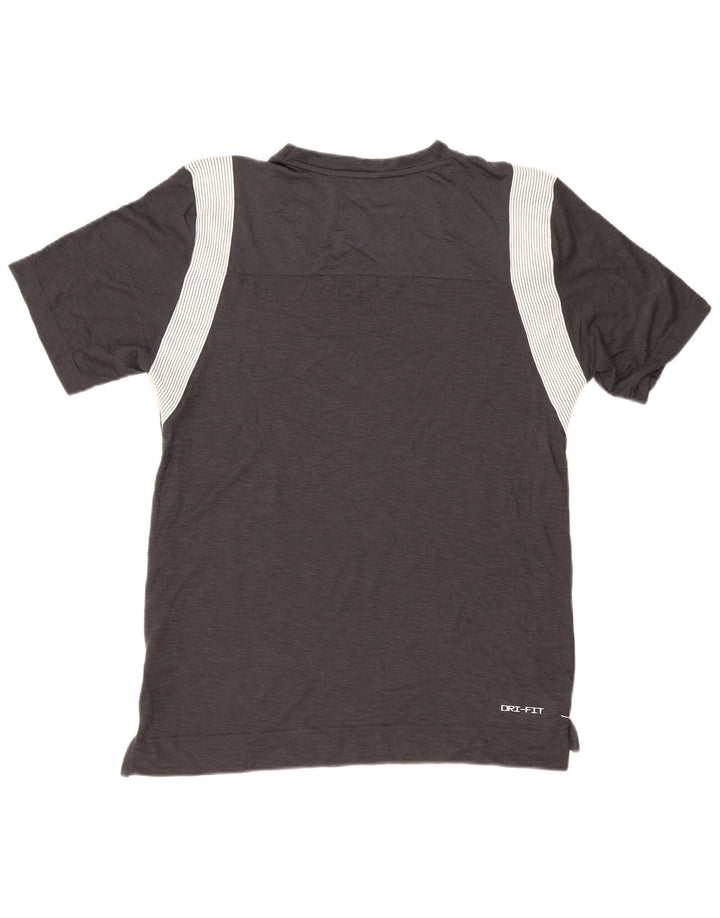 Nike Mens Dri Fit Graphic T-Shirt Top Large Black Pinstripe Polyester