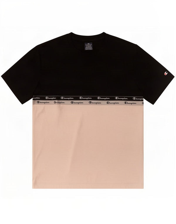 Champion Mens Graphic T-Shirt Top Medium Black Colourblock