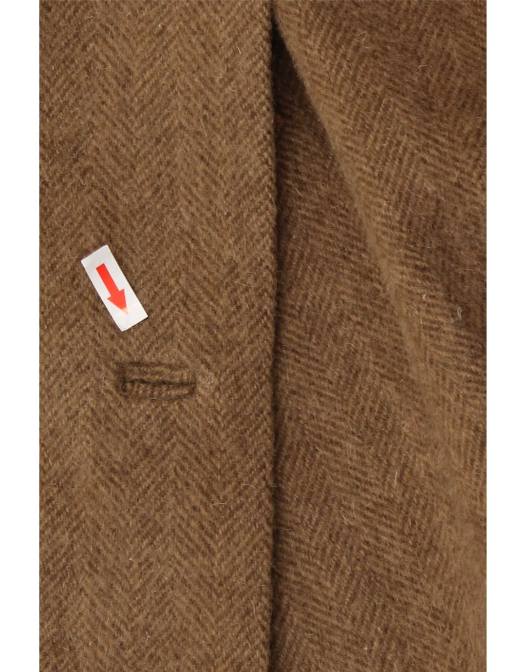 Vintage Womens Double Breasted Coat UK 14 Large Beige Herringbone