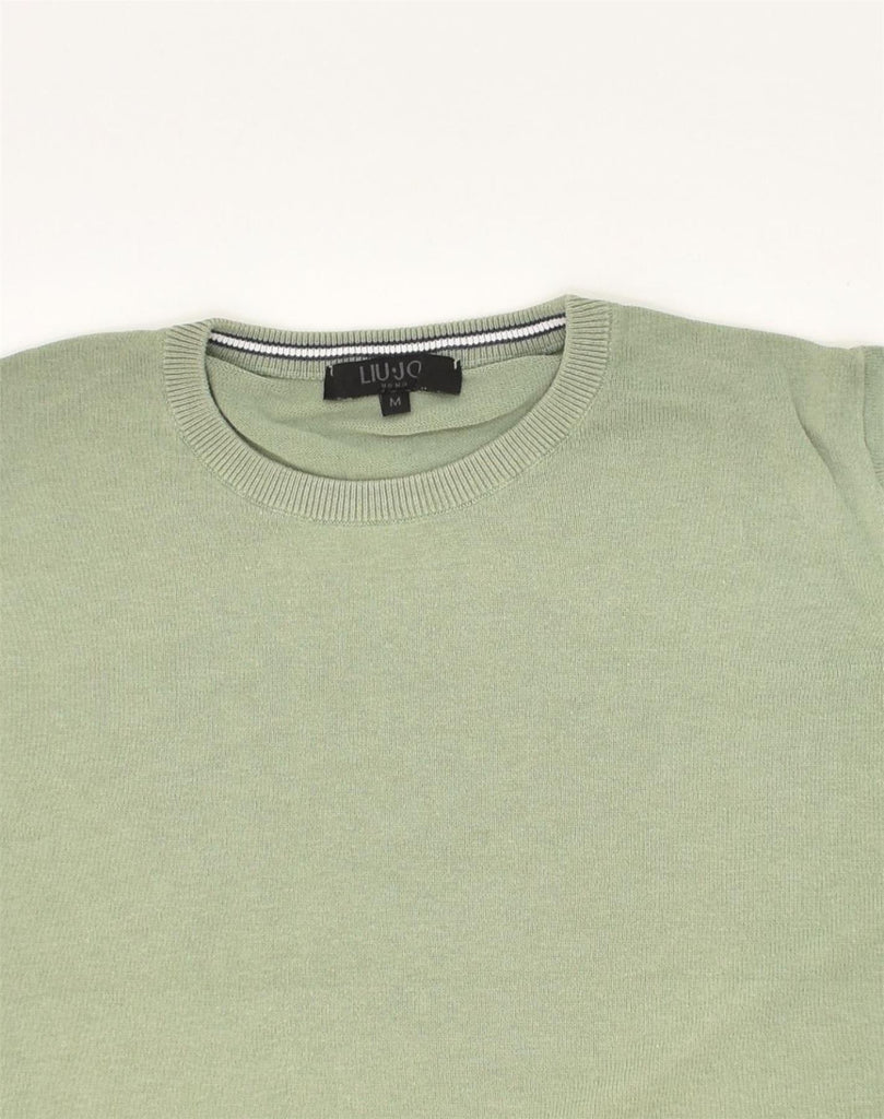 LIU JO Mens Crew Neck Jumper Sweater Medium Green Cotton | Vintage Liu Jo | Thrift | Second-Hand Liu Jo | Used Clothing | Messina Hembry 