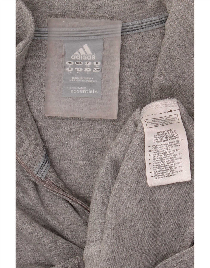 Adidas Womens Regular Fit Tracksuit Top Jacket UK 8 Small Grey Cotton