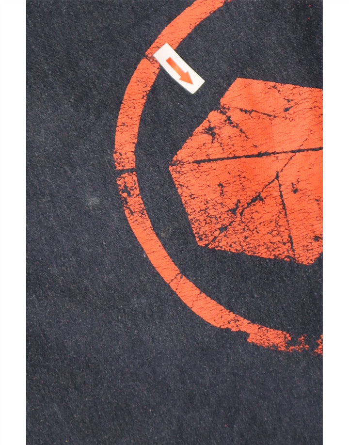VOLCOM Mens Graphic Hoodie Jumper Medium Navy Blue Cotton