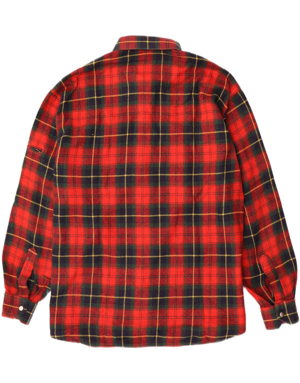 Vintage Mens Flannel Shirt 2XL Red Check