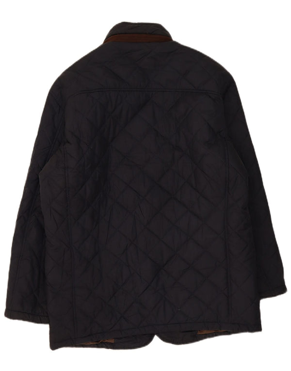 Lacoste Mens Quilted Jacket IT 52 XL Navy Blue Polyester
