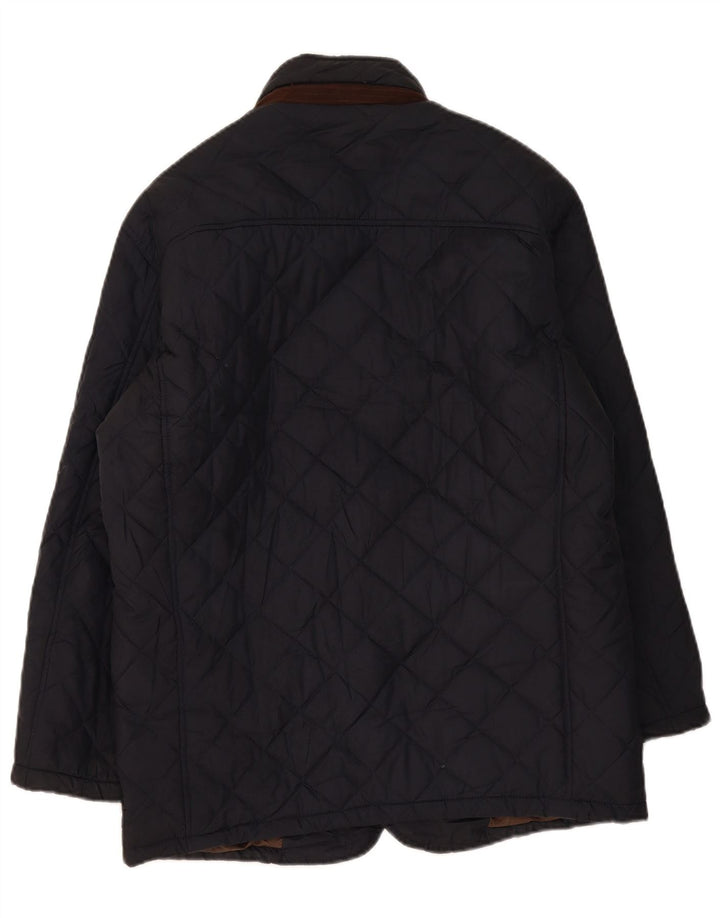 Lacoste Mens Quilted Jacket IT 52 XL Navy Blue Polyester