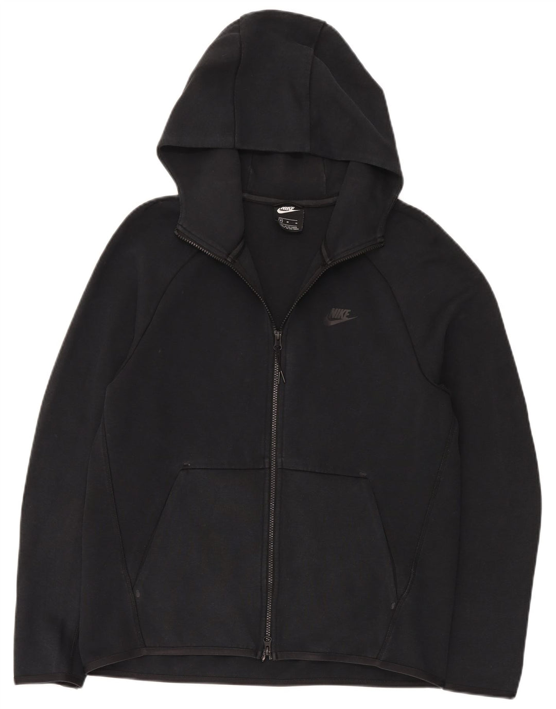 Nike Mens Zip Hoodie Sweater Medium Black Cotton