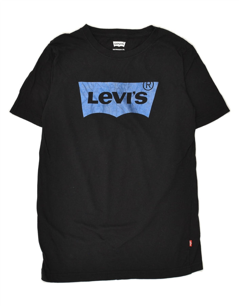 LEVI'S Boys Graphic T-Shirt Top 12-13 Years Large  Black Cotton | Vintage Levi's | Thrift | Second-Hand Levi's | Used Clothing | Messina Hembry 