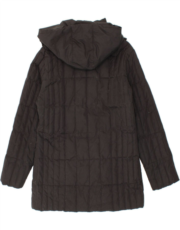 SERGIO TACCHINI Womens Hooded Padded Coat IT 46 Large Black Vintage Sergio Tacchini and Second-Hand Sergio Tacchini from Messina Hembry 