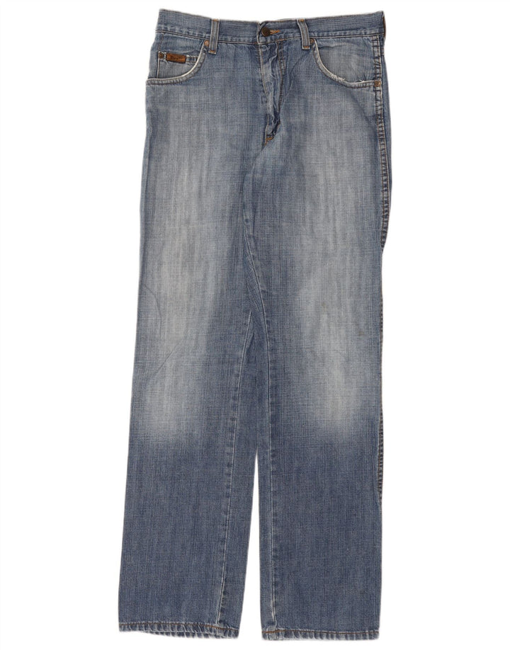 Wrangler Mens Regular Fit Straight Jeans W32 L32 Blue Cotton