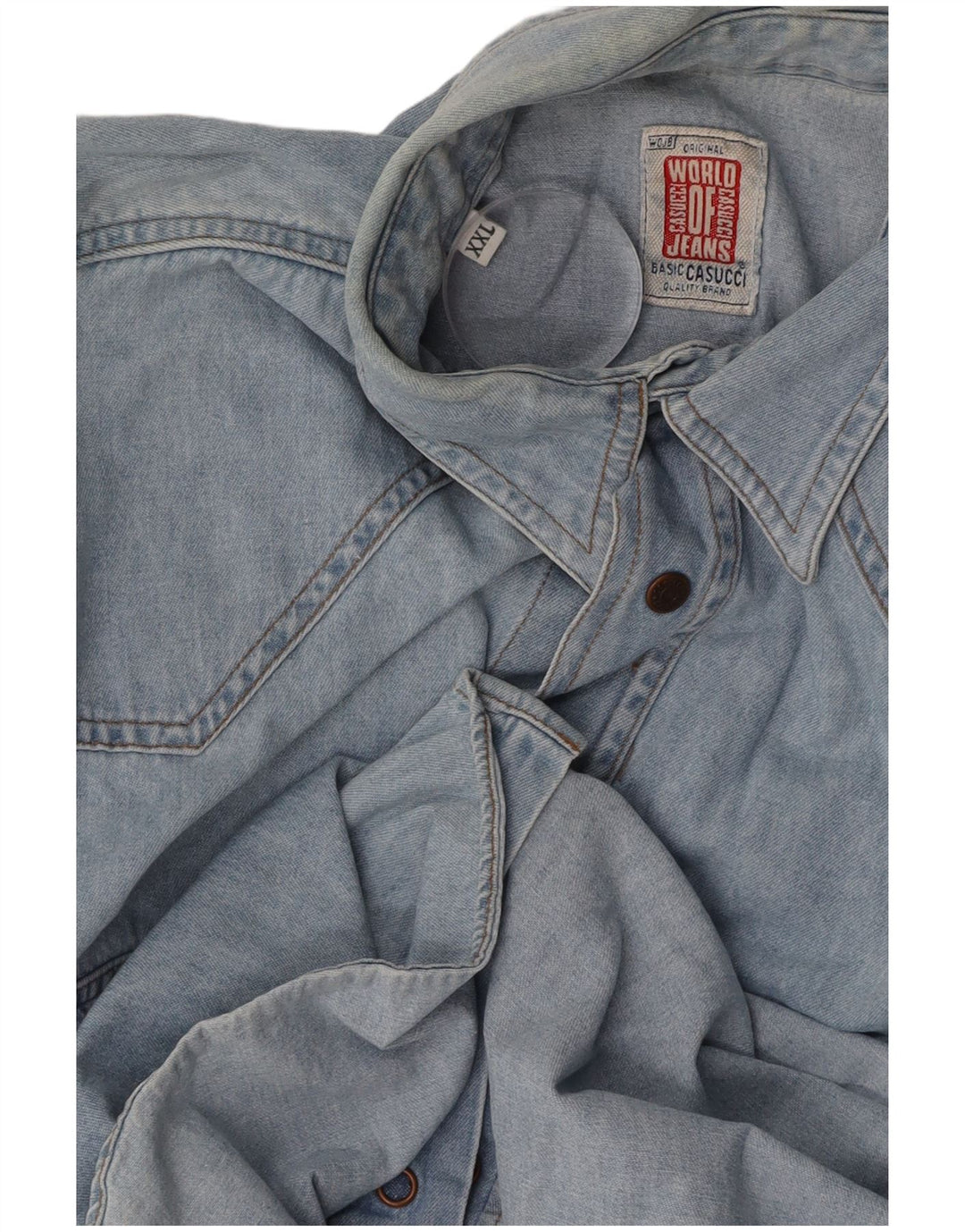 CASUCCI Mens Denim Shirt 2XL Blue