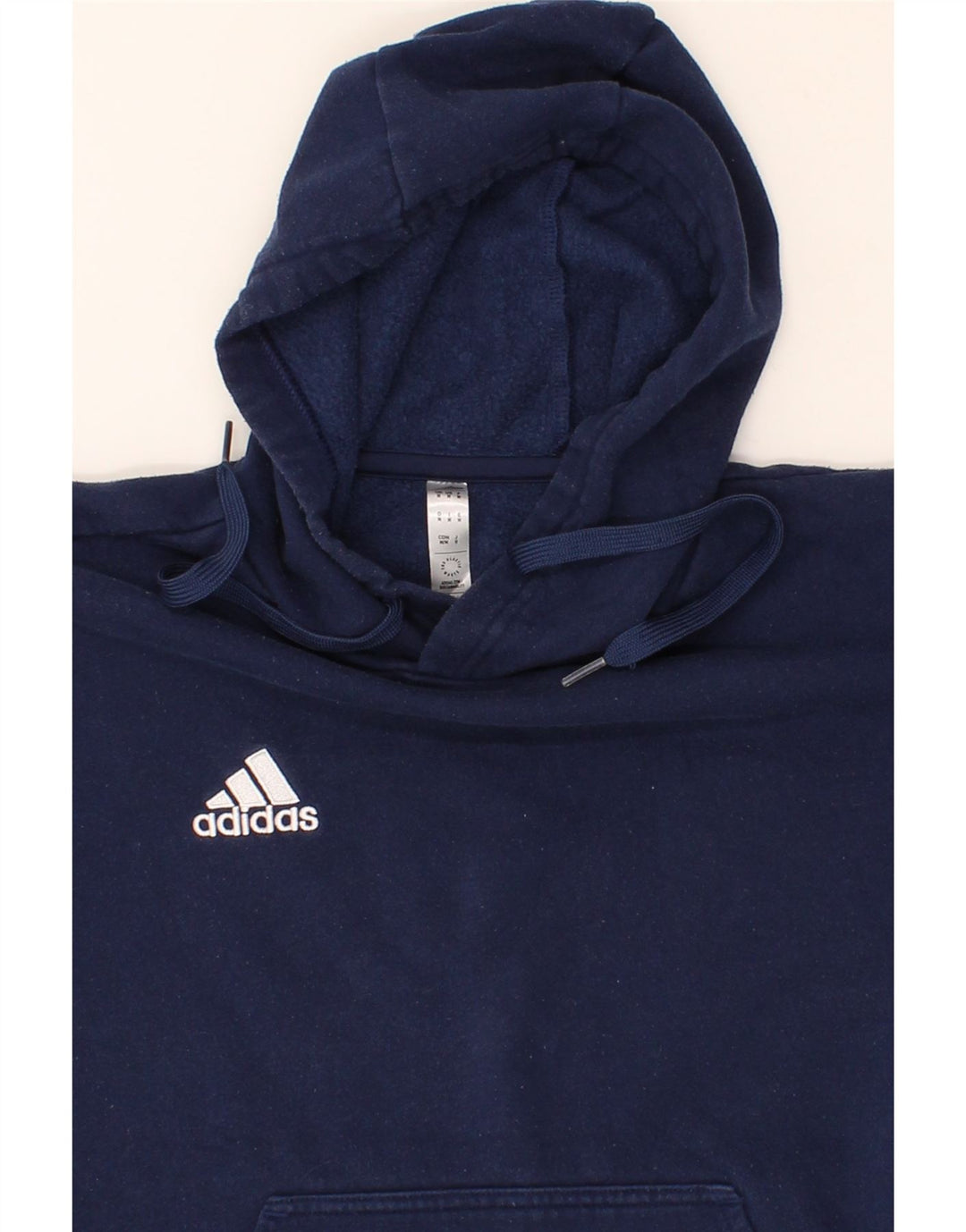 ADIDAS Mens Hoodie Jumper Medium Navy Blue Cotton Vintage Adidas and Second-Hand Adidas from Messina Hembry 