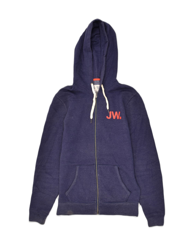 JACK WILLS Mens Graphic Zip Hoodie Sweater Small Navy Blue Cotton | Vintage Jack Wills | Thrift | Second-Hand Jack Wills | Used Clothing | Messina Hembry 