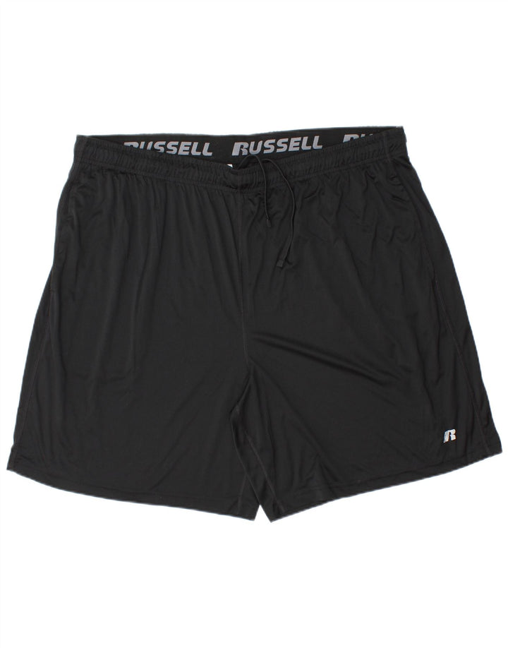 RUSSELL ATHLETIC Mens Dri-Power Sport Shorts 2XL  Black Polyester