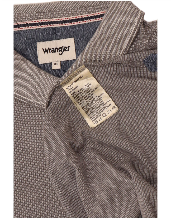 WRANGLER Mens Polo Shirt XL Grey Cotton