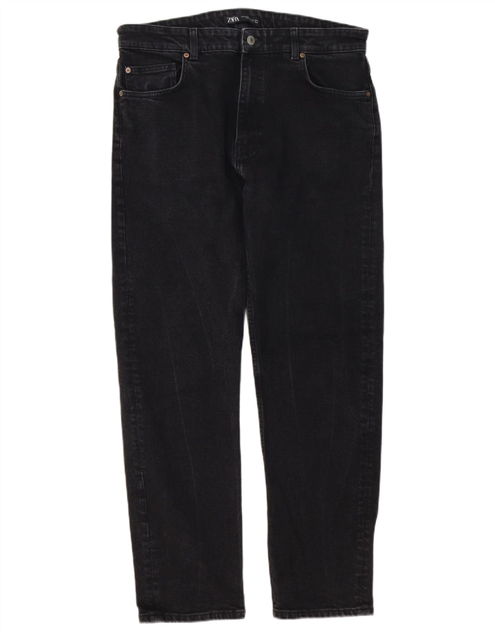 Zara Mens Straight Jeans EU 44 XL W34 L30 Black