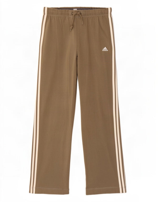 Adidas Womens Tracksuit Trousers UK 12 Medium Khaki Cotton