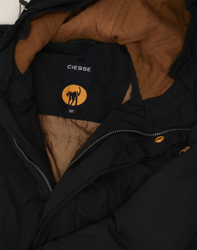 CIESSE PIUMINI Mens Hooded Padded Jacket IT 50 Large Black | Vintage Ciesse Piumini | Thrift | Second-Hand Ciesse Piumini | Used Clothing | Messina Hembry 