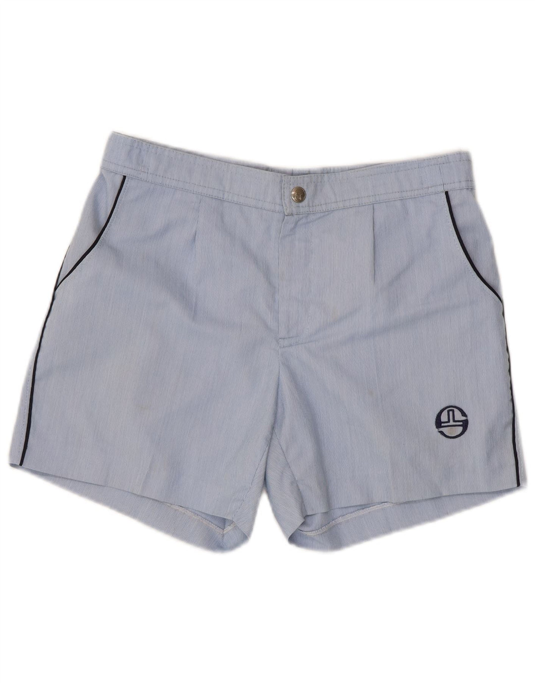 Sergio Tacchini Womens Chino Shorts W28 Medium Blue Pinstripe