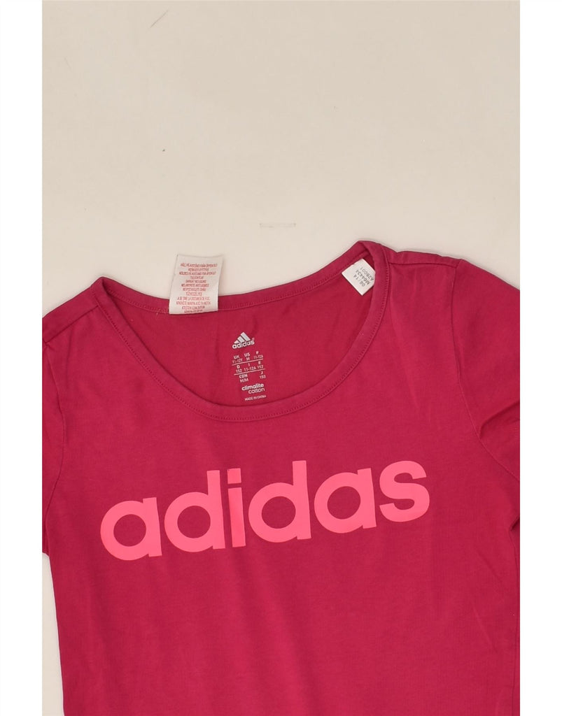 ADIDAS Girls Graphic T-Shirt Top 11-12 Years Pink Cotton | Vintage Adidas | Thrift | Second-Hand Adidas | Used Clothing | Messina Hembry 