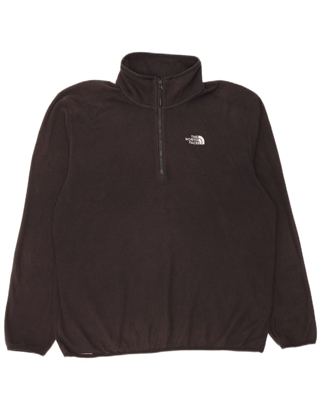 The North Face Mens Zip Neck Fleece Jumper Large Black Polyester