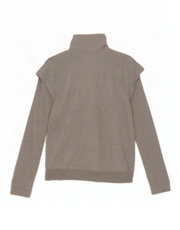 Adidas Womens Graphic Tracksuit Top Jacket UK 16 Large Grey Cotton