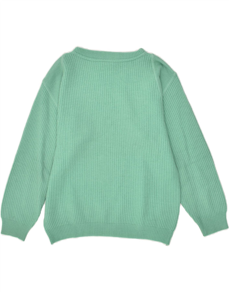 VINTAGE Womens Boat Neck Jumper Sweater UK 12 Medium Green Acrylic | Vintage Vintage | Thrift | Second-Hand Vintage | Used Clothing | Messina Hembry 