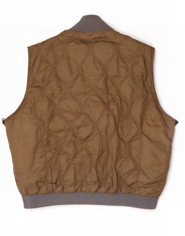 Napapijri Mens Quilted Gilet UK 46 3XL Beige Colourblock Polyester