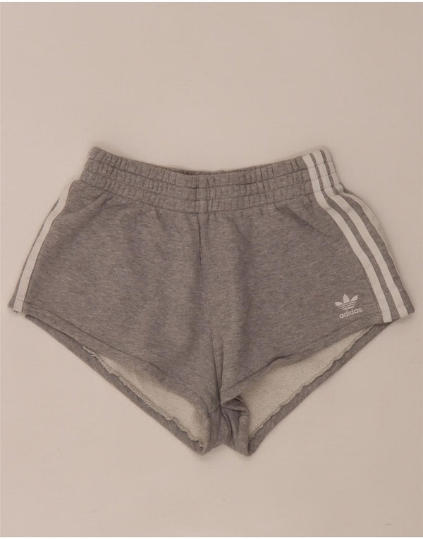 Adidas Womens Sport Shorts UK 8 Small Grey Cotton