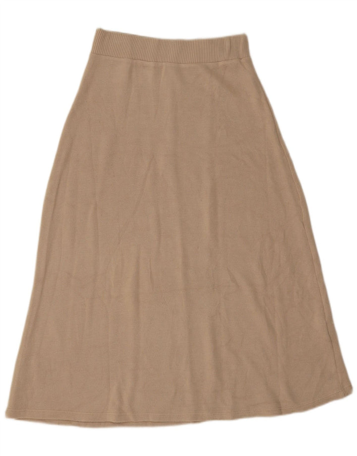 Zara Womens Knit Flared Skirt Small W26 Beige Viscose