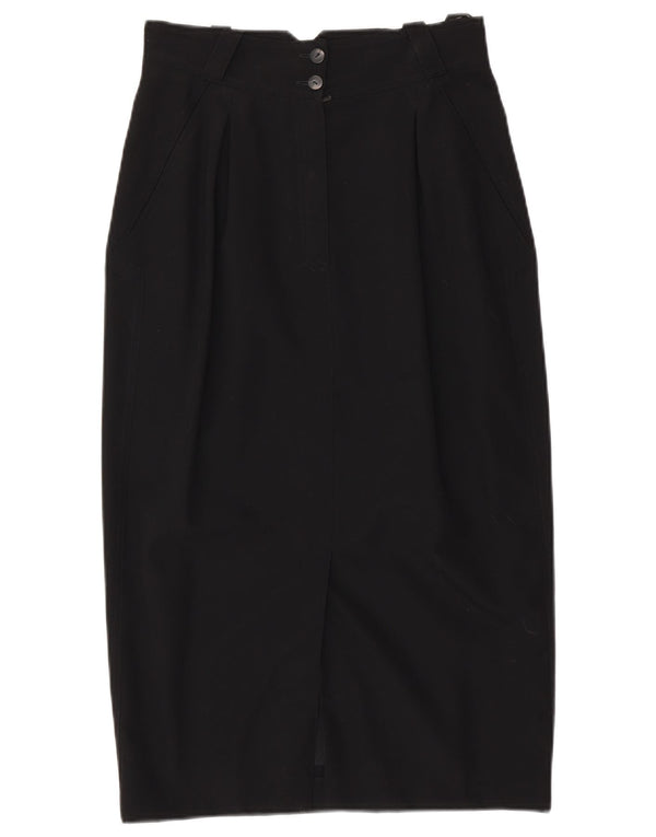 LAUREL Womens Midi Skirt EU 38 Medium W28 Black Wool