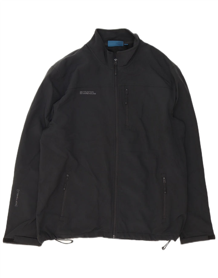 MOUNTAIN WAREHOUSE Mens Windbreaker Jacket UK 44 2XL Black Polyester