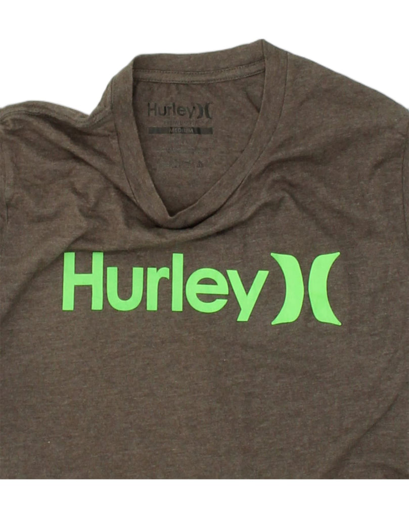 HURLEY Womens Graphic T-Shirt Top UK 12 Medium Brown Cotton | Vintage Hurley | Thrift | Second-Hand Hurley | Used Clothing | Messina Hembry 