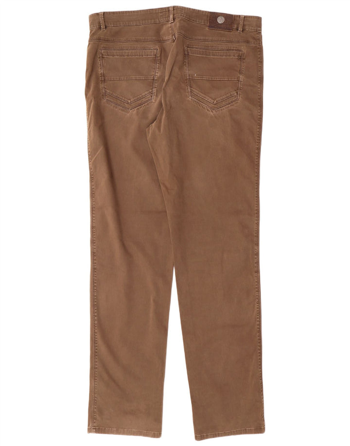 TRUSSARDI Mens Straight Casual Trousers IT 58 3XL W40 L36 Brown Cotton
