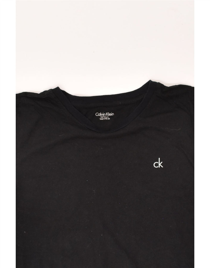 CALVIN KLEIN Boys T-Shirt Top 14-15 Years Black Cotton | Vintage Calvin Klein | Thrift | Second-Hand Calvin Klein | Used Clothing | Messina Hembry 