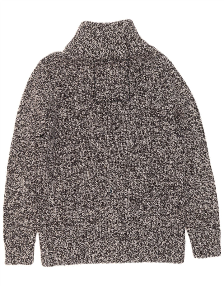 Superdry Mens Zip Neck Jumper Sweater 2XL Grey Flecked Acrylic