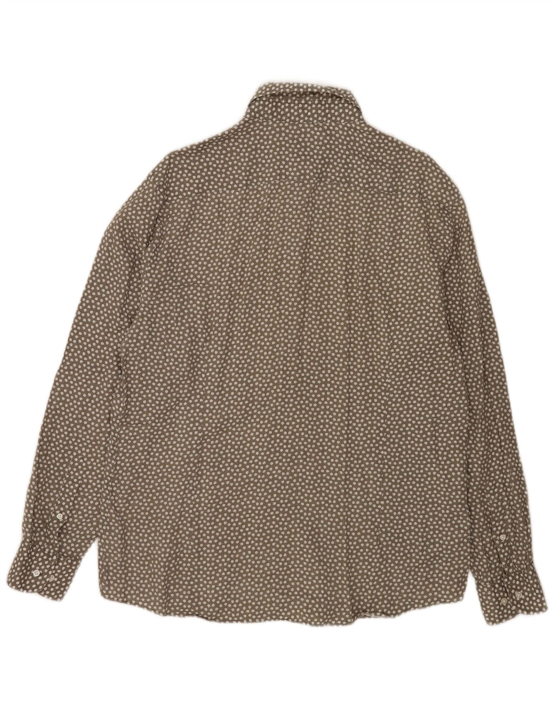 Massimo Dutti Mens Shirt XL Grey Floral Linen