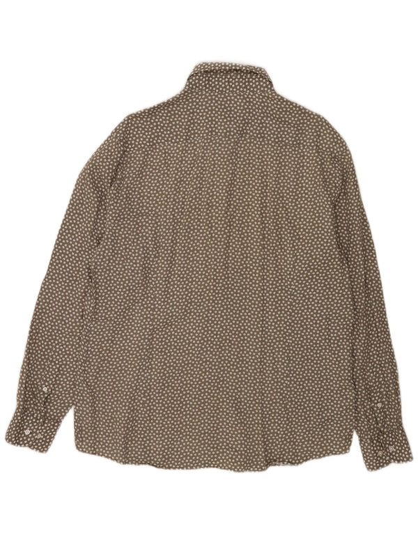 Massimo Dutti Mens Shirt XL Grey Floral Linen
