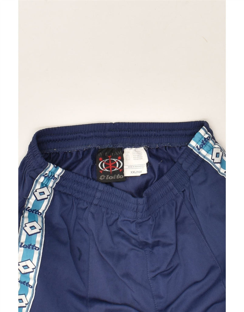 LOTTO Boys Graphic Tracksuit Trousers 13-14 Years 2XL Navy Blue Polyester | Vintage Lotto | Thrift | Second-Hand Lotto | Used Clothing | Messina Hembry 