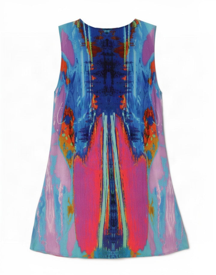 Desigual Womens Abstract Pattern Tent Dress EU 44 XL Multicoloured