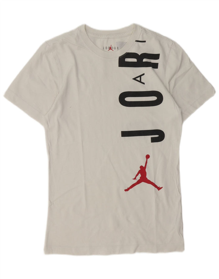 Jordan Mens Standard Fit Graphic T-Shirt Top Small White Cotton