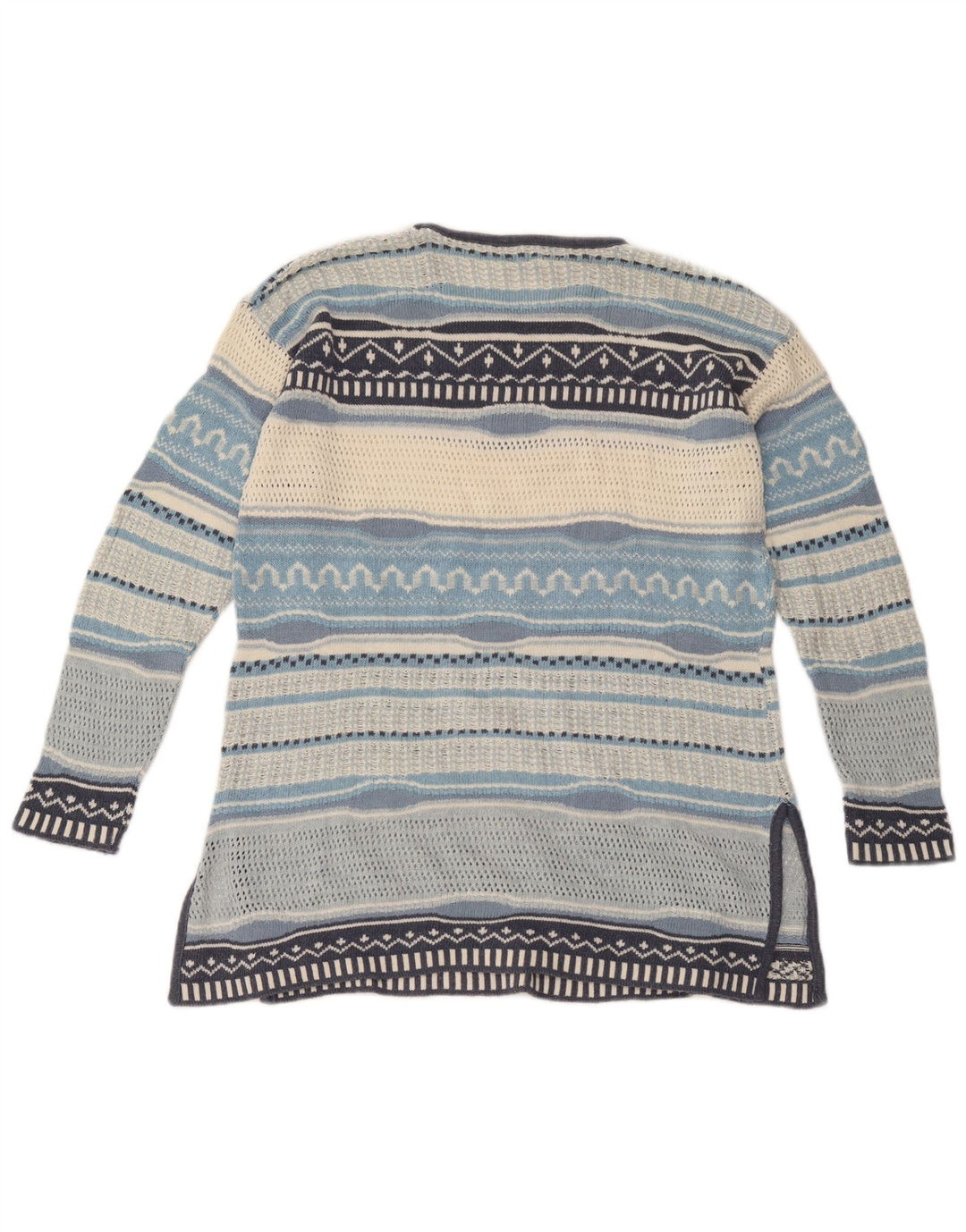 Vintage Womens Boat Neck Jumper Sweater UK 12 Medium Multicoloured Striped