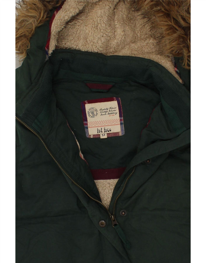 FAT FACE Womens Hooded Padded Gilet UK 12 Medium Green Polyester Vintage Fat Face and Second-Hand Fat Face from Messina Hembry 