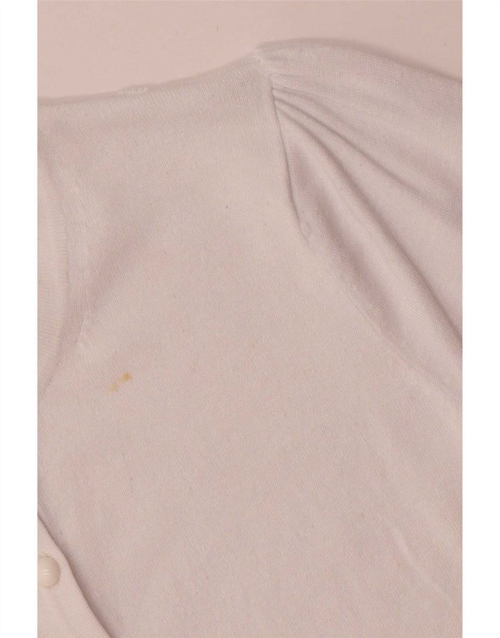 Marks & Spencer Womens Cardigan Sweater UK 12 Medium White Viscose