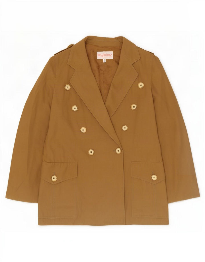 Byblos Womens Military Double Breasted Blazer Jacket IT 46 Large Beige